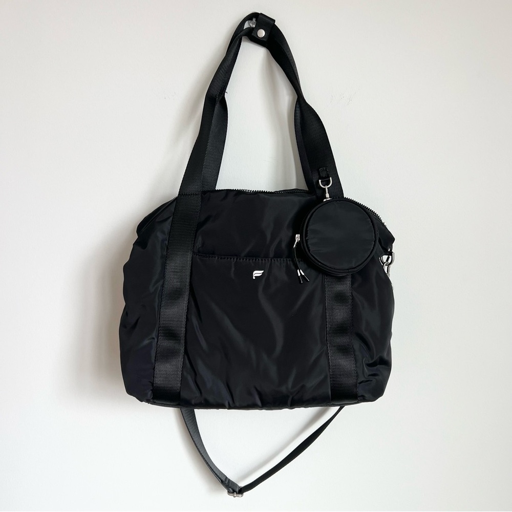 Fabletics Black Multi Pocket Shoulder Hand Athletic Gym Travel Bag